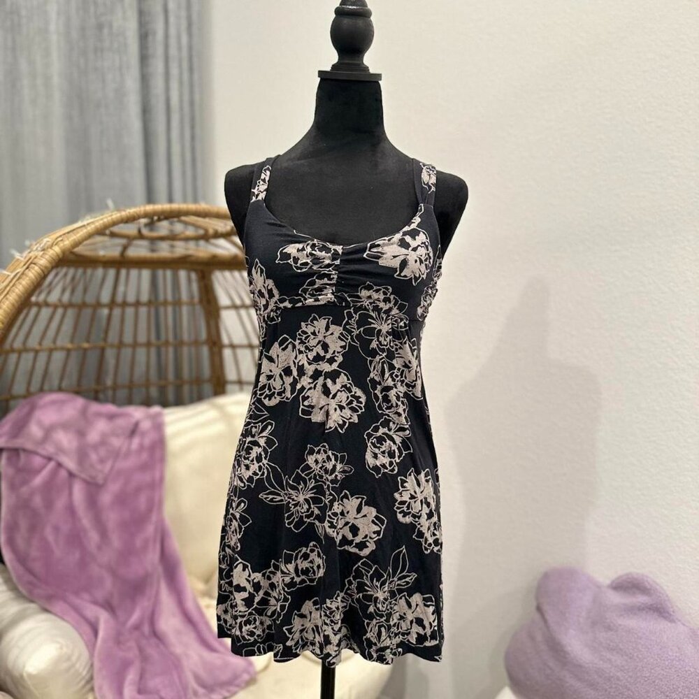 Black and White floral mini dress